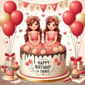 Happy Birthday Greeting For Twins